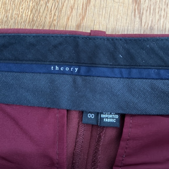 Theory cropped pants, Burgundy Red, 00 - Picture 3 of 4